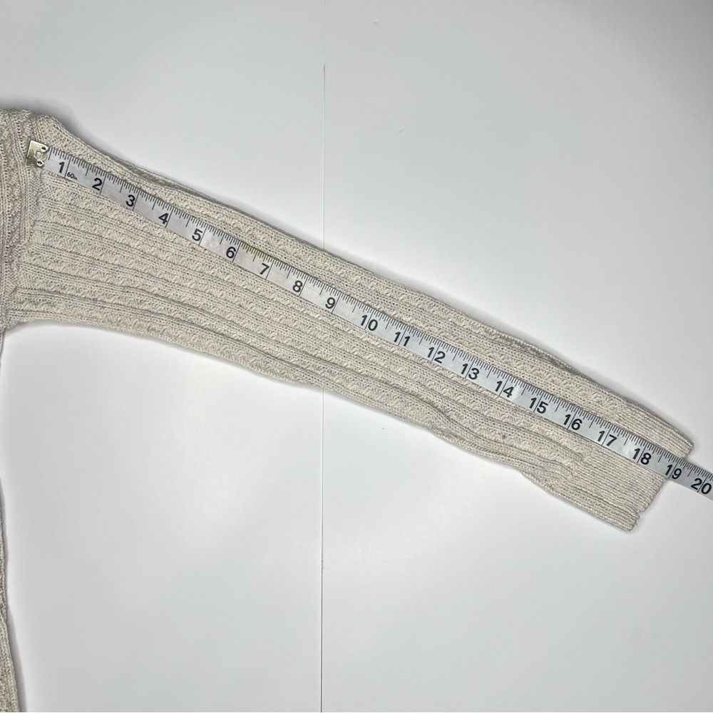 Denver Hayes Cable Knit Pullover Sweater Ivory Size Small Casual Boho Western - Picture 10 of 10